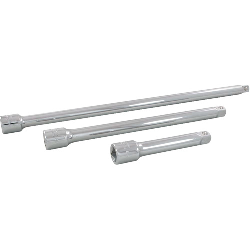 Jeu de rallonges pour douilles, Prise de 1/2", Fini Chrome, 3 Mcx Absolute Business Supply