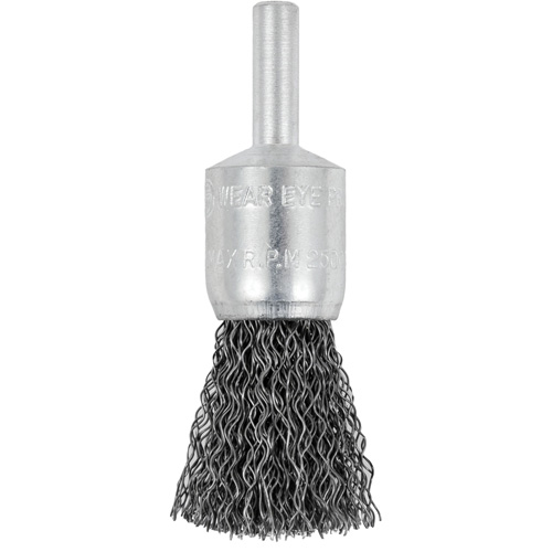 Brosse &agrave; fils cr&ecirc;p&eacute;s mont&eacute;e sur mandrin E050-12, 1/2", Fils 0,012", Tige 1/4" Absolute Business Supply