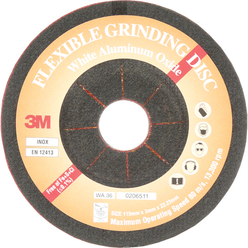Flexible Grinding Disc, 4-5/8", Aluminum Oxide, 22 mm, Type WA Absolute Business Supply