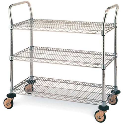 Standard-Duty Utility Carts, Stainless Steel, 18" x 39" x 30", 500 lbs. Capacity Absolute Business Supply