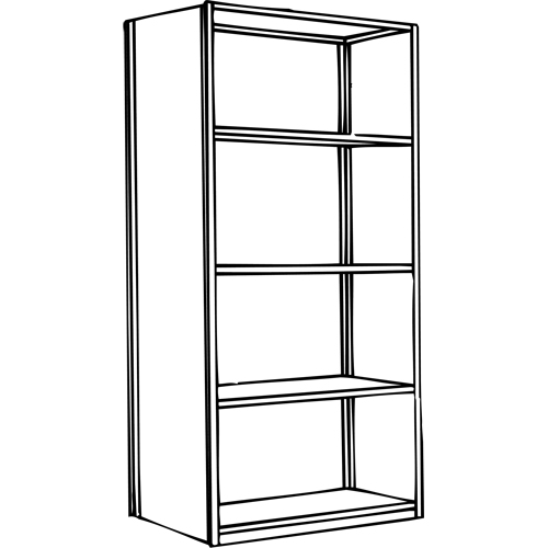 &eacute;l&eacute;ment de rayonnage Interlok, Acier, Sans boulons, De base, 36" la x 100" h x 24" p Absolute Business Supply