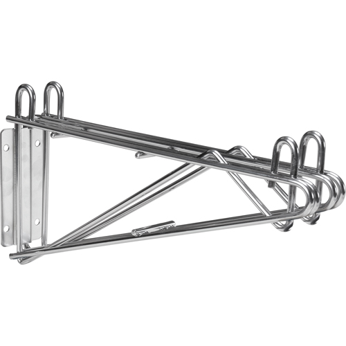 Support mural direct pour &eacute;tag&egrave;re en treillis chromat&eacute;, Double Support, 200 lb Capacit&eacute;, 14" p Absolute Business Supply