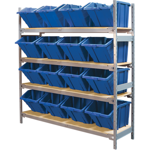 &eacute;tag&egrave;res larges avec bacs g&eacute;ants en plastique, Acier, Sans boulons, De base, 66" la x 72" h x 18" p Absolute Business Supply