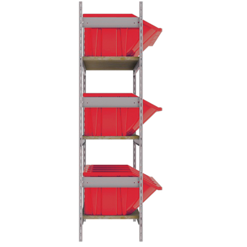 Wide Span Shelving with Jumbo Plastic Bins, Steel, Boltless, Starter, 66" W x 60" H x 18" D Absolute Business Supply