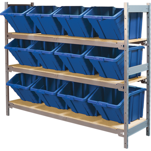 &eacute;tag&egrave;res larges avec bacs g&eacute;ants en plastique, Acier, Sans boulons, De base, 66" la x 60" h x 18" p Absolute Business Supply
