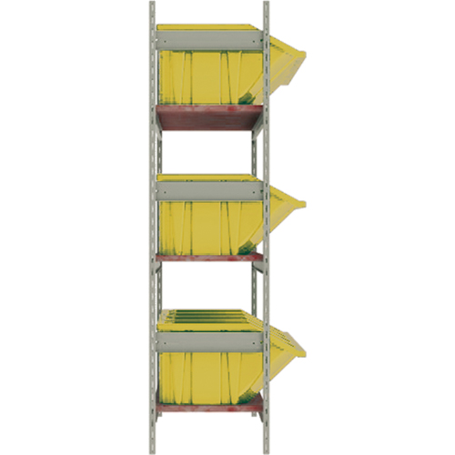 Wide Span Shelving with Jumbo Plastic Bins, Steel, Boltless, Starter, 66" W x 60" H x 18" D Absolute Business Supply