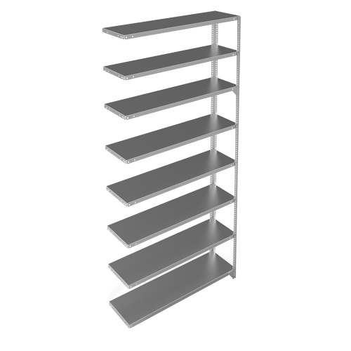 &eacute;l&eacute;ment de rayonnage, Acier galvanis&eacute;, Montant &agrave; fente, Capacit&eacute; 300 lb, 48" la x 96" h x 12" p Absolute Business Supply