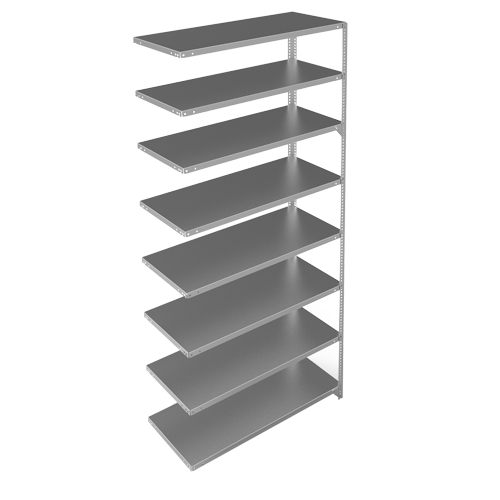 &eacute;l&eacute;ment de rayonnage, Acier galvanis&eacute;, Montant &agrave; fente, Capacit&eacute; 275 lb, 48" la x 96" h x 18" p Absolute Business Supply