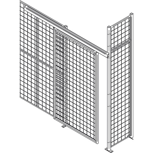 Porte &agrave; glissi&egrave;re robuste pour cloison en treillis m&eacute;tallique, 4' la x 8' h Absolute Business Supply
