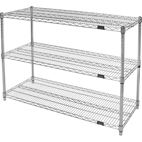 Heavy-Duty Chromate Wire Shelving, 3 Tiers, 30" W x 33" H x 14" D Absolute Business Supply
