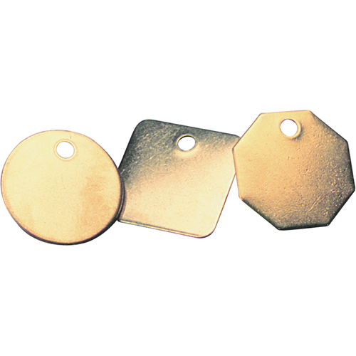 Blank Tags, Brass, 1.25" dia Absolute Business Supply