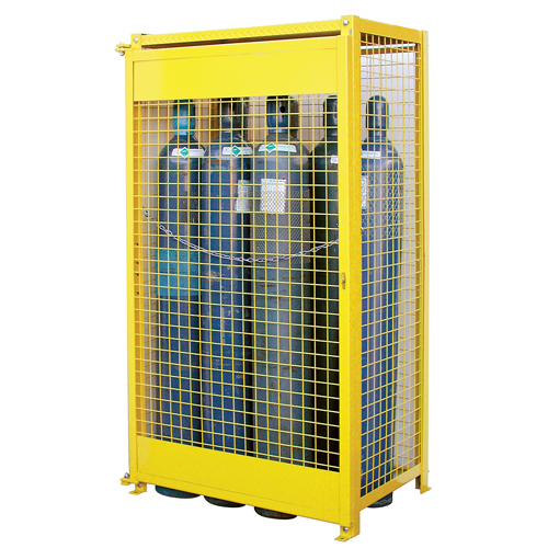 Armoires pour cylindres &agrave; gaz, nbre de bouteilles: 10, 44" , 30" , 74" , Jaune Absolute Business Supply
