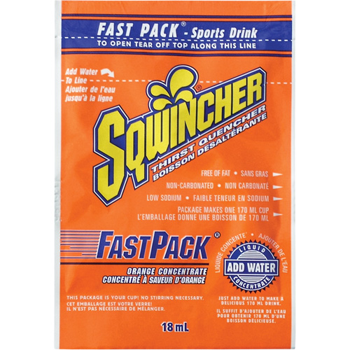 Sqwincher&reg; Rehydration Drink Fast Pack&reg;, Single Serve, Orange Absolute Business Supply
