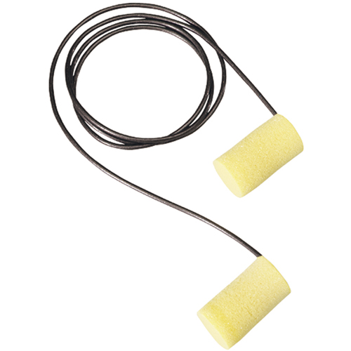 E-A-Rsoft Yellow Neons  Metal Detectable Earplugs, Corded, Large, Bulk - Polybag, 33 NRR dB Absolute Business Supply