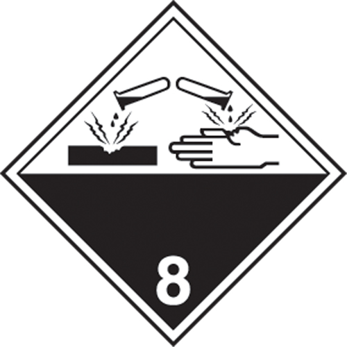 TDG Shipping Labels, Class 8, Corrosives, Paper Absolute Business Supply