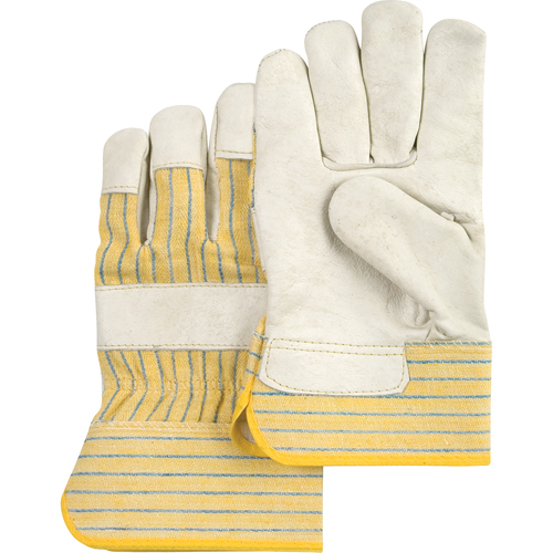 Standard-Duty Dry-Palm Fitters Gloves, Large, Grain Cowhide Palm, Cotton Inner Lining Absolute Business Supply