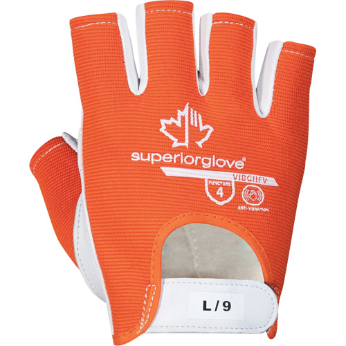 Vibrastop Half-Finger Vibration-Dampening Gloves, Size Medium, Goatskin Palm Absolute Business Supply