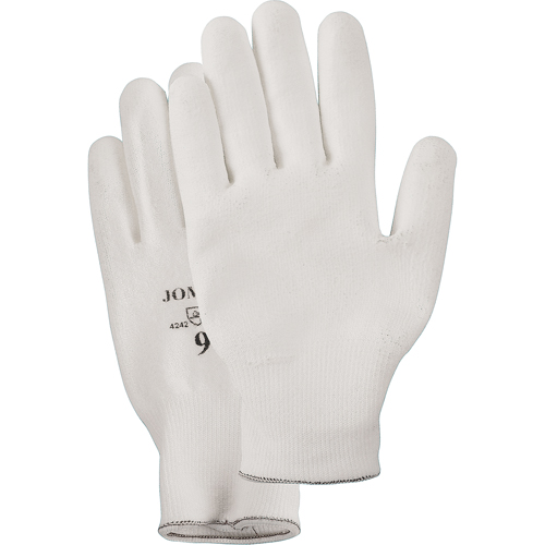 White Knit Palm Coated Gloves, Size Small/7, Polyurethane Coated, HPPE Shell, EN 388 Level 2 Absolute Business Supply