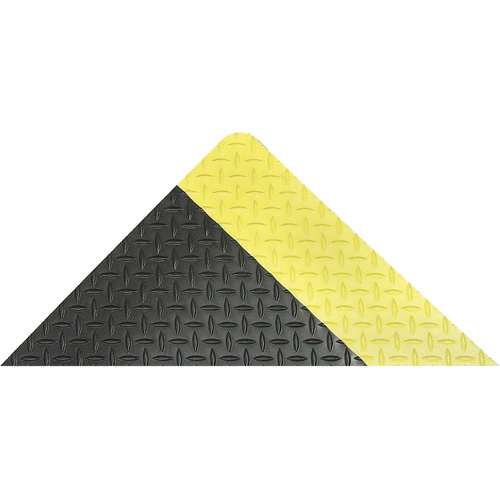 Saddle Trax Anti-Fatigue & Ergonomic Floor Mat, Diamond, 2' x 3' x 1", Black/Yellow, Vinyl Absolute Business Supply