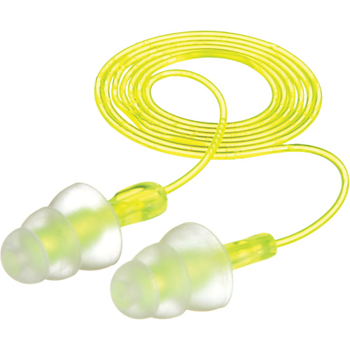 E-A-R Tri-Flange Reusable Earplugs, Corded, Bulk - Polybag, 26 dB NRR, One-Size Absolute Business Supply