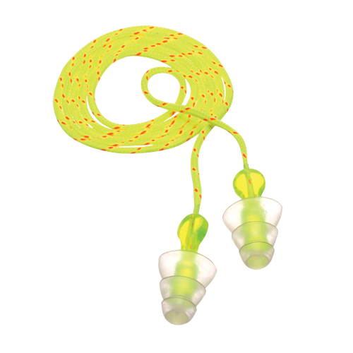 E-A-R Tri-Flange Reusable Earplugs, Corded, Bulk - Polybag, 26 dB NRR, One-Size Absolute Business Supply