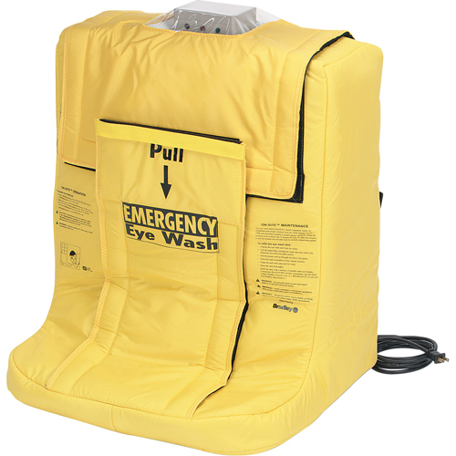 Douche oculaire On-Site avec enveloppe chauffante, Aliment&eacute; par gravit&eacute;, Capacit&eacute; 7 gal., Conformit&eacute; ANSI Z358.1 Absolute Business Supply