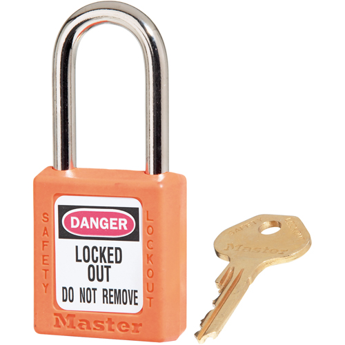 Cadenas de s&eacute;curit&eacute; Zenex 410, Orange, Cl&eacute;s diff&eacute;rentes, Thermoplastique, Largeur de 1-1/2" Absolute Business Supply