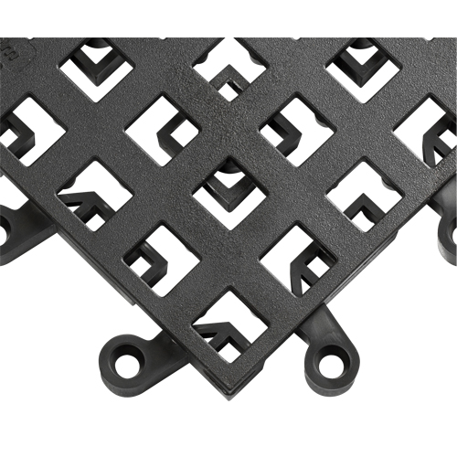 Carrelage no 560 ErgoDeck , PVC, 1-1/2' la c, 1-1/2' lo, 7/8" &eacute;paisseur, Noir Absolute Business Supply