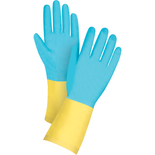 Gants tremp&eacute;s de premi&egrave;re qualit&eacute; r&eacute;sistants aux produits chimiques, Taille Moyen/8, 12" lo, N&eacute;opr&egrave;ne/Latex de caoutchouc, Doublure en Coton/Ouat&eacute;e, 20 mils Absolute Business Supply