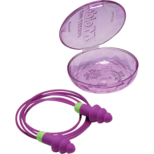 Bouchons d'oreilles r&eacute;utilisables Rockets, Avec cordon, Vrac - &eacute;tui en plastique, 27 dB NRR, Taille unique Absolute Business Supply