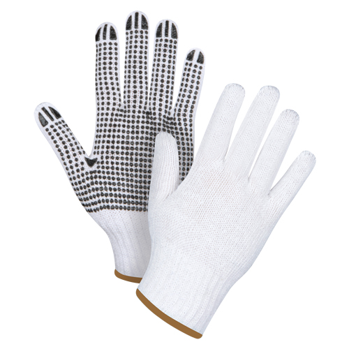 Gants tricot&eacute;s &agrave; pois, Poly/coton, Un c&ocirc;t&eacute;, Calibre 7, Grand Absolute Business Supply