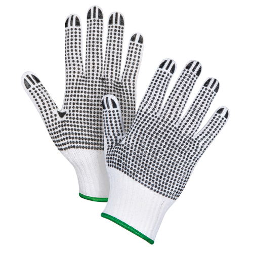 Gants tricot&eacute;s deux c&ocirc;t&eacute;s &agrave; pois, Poly/coton, Deux c&ocirc;t&eacute;s, Calibre 7, Moyen Absolute Business Supply