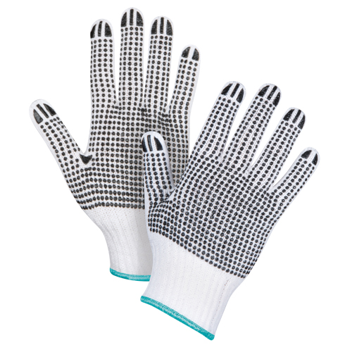 Gants tricot&eacute;s deux c&ocirc;t&eacute;s &agrave; pois, Poly/coton, Deux c&ocirc;t&eacute;s, Calibre 7, T-Grand Absolute Business Supply