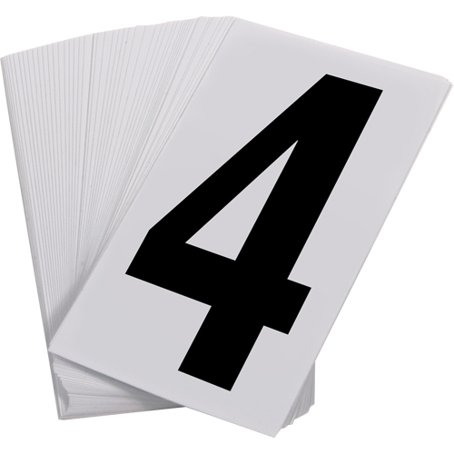 Pressure Sensitive Numbering, 4, 3-1/2" H, Black on White Absolute Business Supply
