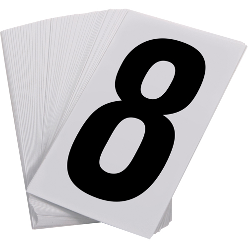 Pressure Sensitive Numbering, 8, 3-1/2" H, Black on White Absolute Business Supply