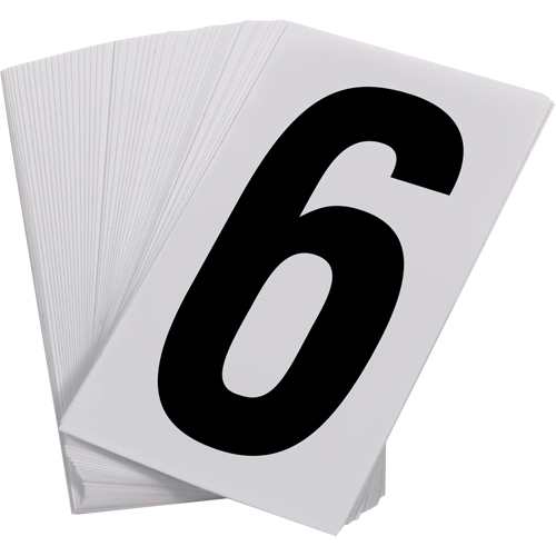 Pressure Sensitive Numbering, 6, 3-1/2" H, Black on White Absolute Business Supply