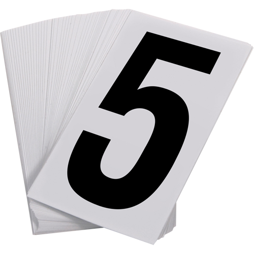 Pressure Sensitive Numbering, 5, 3-1/2" H, Black on White Absolute Business Supply