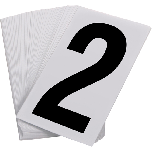 Num&eacute;ros autocollants, 2, 3-1/2" h, Noir sur blanc Absolute Business Supply