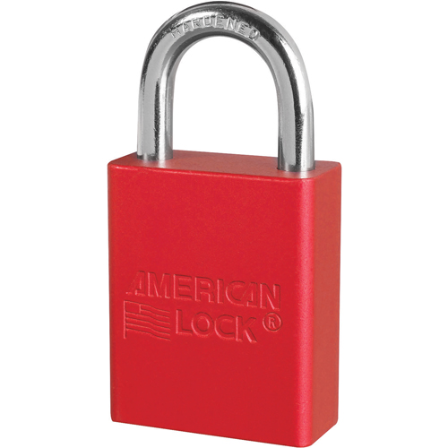 Cadenas de s&eacute;curit&eacute; American Lock, Rouge, Cl&eacute;s identiques, Aluminium, Largeur de 1-1/2" Absolute Business Supply