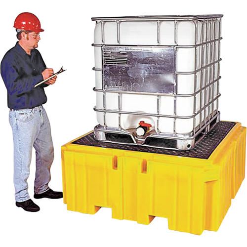 GRV Spill Pallet Plus sans drain, Capacit&eacute; de d&eacute;versement 365 gal. US, 62" x 62" x 28" Absolute Business Supply
