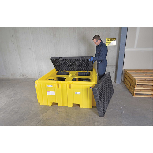 GRV Spill Pallet Plus sans drain, Capacit&eacute; de d&eacute;versement 365 gal. US, 62" x 62" x 28" Absolute Business Supply