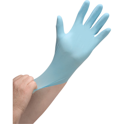 Gants jetables de calibre m&eacute;dical r&eacute;sistants &agrave; la perforation, Petit, Nitrile, 3,5 mils, Sans poudre, Bleu, Classe 2 Absolute Business Supply