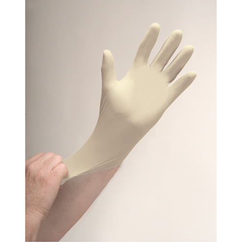 Gants d'examen de premi&egrave;re qualit&eacute; pour peau sensible, T-petit, Latex, 4 mils, Poudr&eacute;s, Naturel Absolute Business Supply