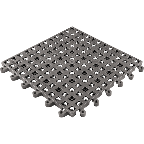 Tapis Ergodeck tout usage No 564 & No 566, PVC, 1-1/2' la c, 1-1/2' lo, 7/8" &eacute;paisseur, Charbon Absolute Business Supply