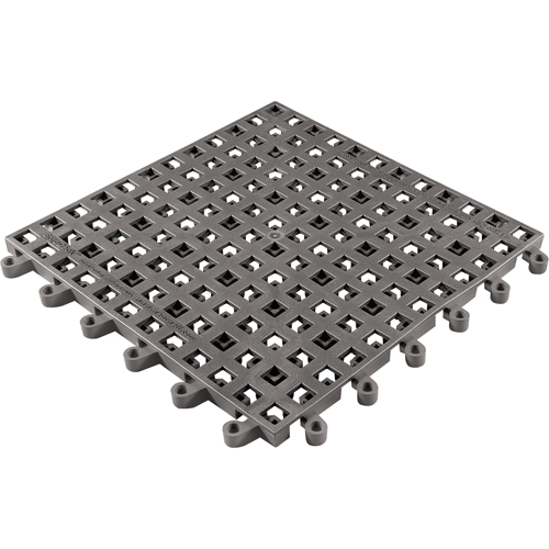 Tapis Ergodeck tout usage No 564 & No 566, PVC, 1-1/2' la c, 1-1/2' lo, 7/8" &eacute;paisseur, Charbon Absolute Business Supply
