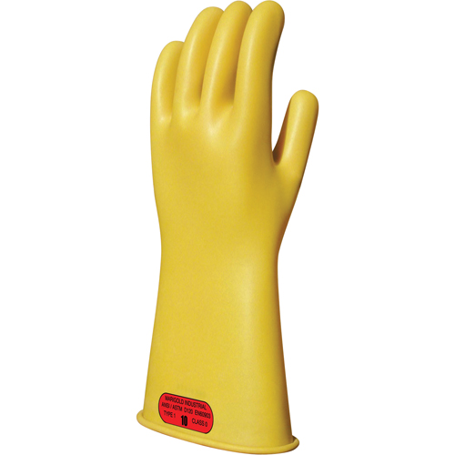 Gants isolants en caoutchouc naturel jaune, ASTM classe 0, Taille 8, 11" lo Absolute Business Supply
