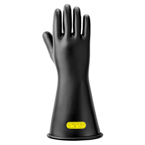 Black Natural Rubber Insulating Gloves, ASTM Class 2, Size 10, 14" L Absolute Business Supply