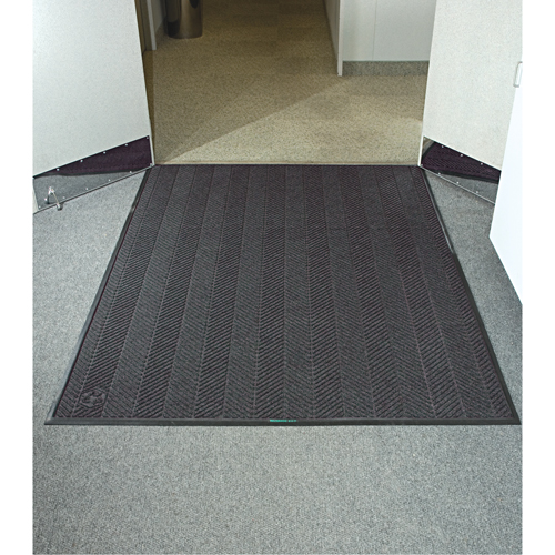 Tapis Waterhog Eco Elite, Essuie-pieds/grattoir, 6' x 6' x 3/8", Cendre grise Absolute Business Supply