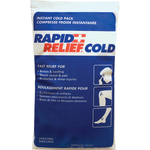 Rapid Relief&reg; Instant Chill Pack, Cold, Single Use, 9" x 6" Absolute Business Supply
