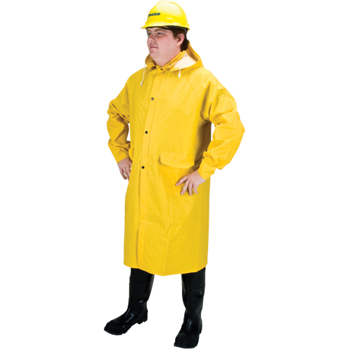 RZ200 Long Rain Coat, Polyester, 3X-Large, Yellow Absolute Business Supply